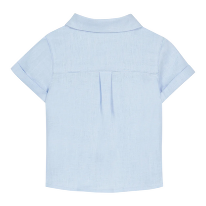 Boys Sky Blue Linen Shirt