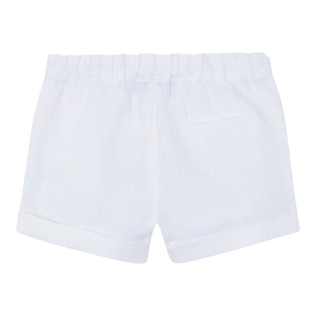 Boys White Linen Shorts