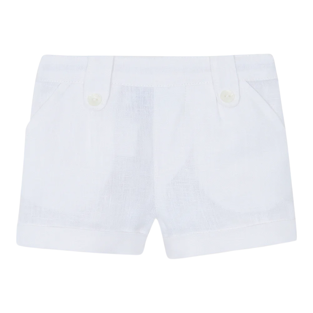 Boys White Linen Shorts