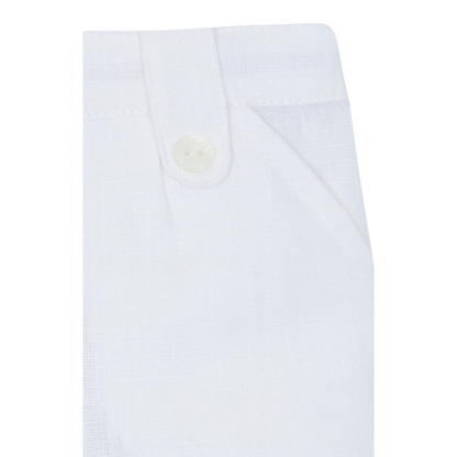 Boys White Linen Shorts