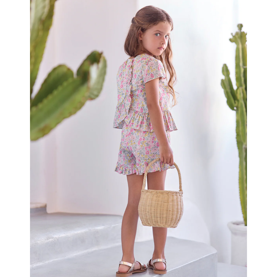 Girls Citrus Liberty Print Short Set