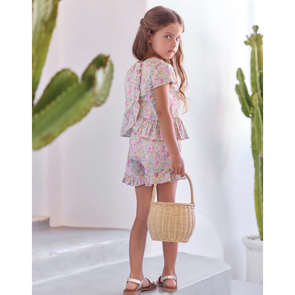 Girls Citrus Liberty Print Short Set
