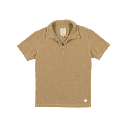 Boy Terry Knitted Polo Shirt - Brown