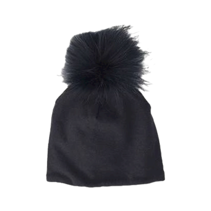 Warm Cotton Pom Pon Murmasky Hat - Blue
