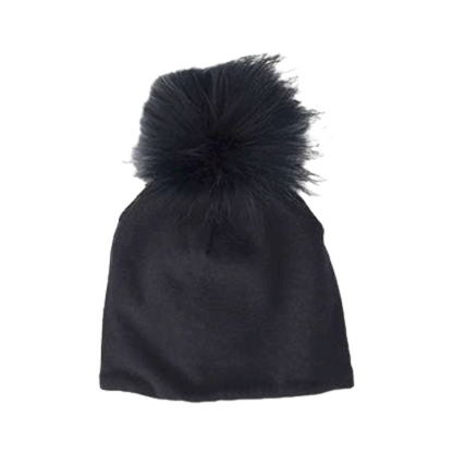 Warm Cotton Pom Pon Murmasky Hat - Blue