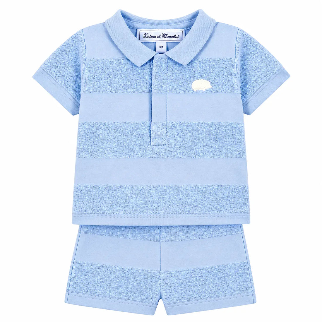 Boys Blue Cloud Striped T-Shirt &amp; Shorts Set TARTINE ET CHOCOLAT