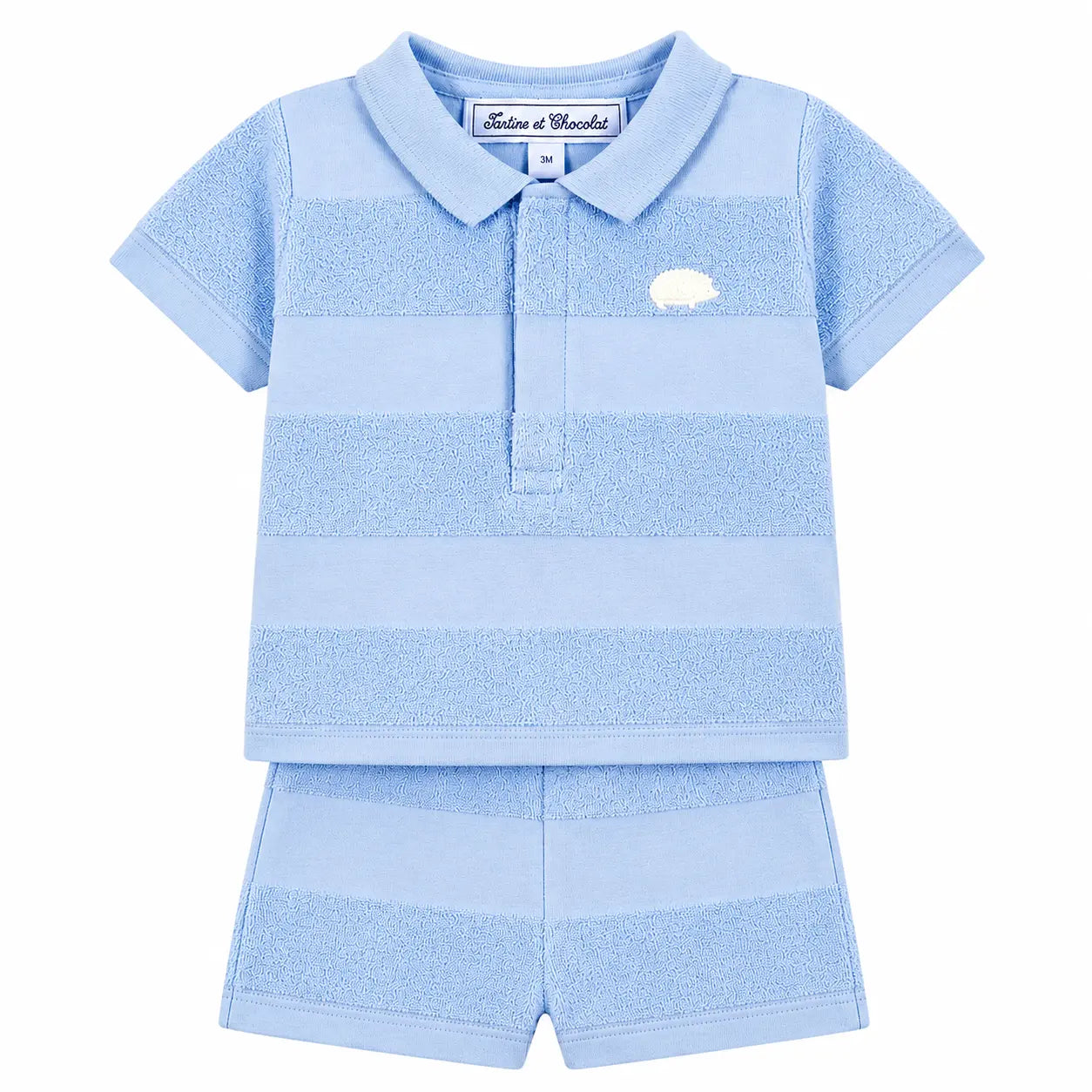 Boys Blue Cloud Striped T-Shirt &amp; Shorts Set TARTINE ET CHOCOLAT