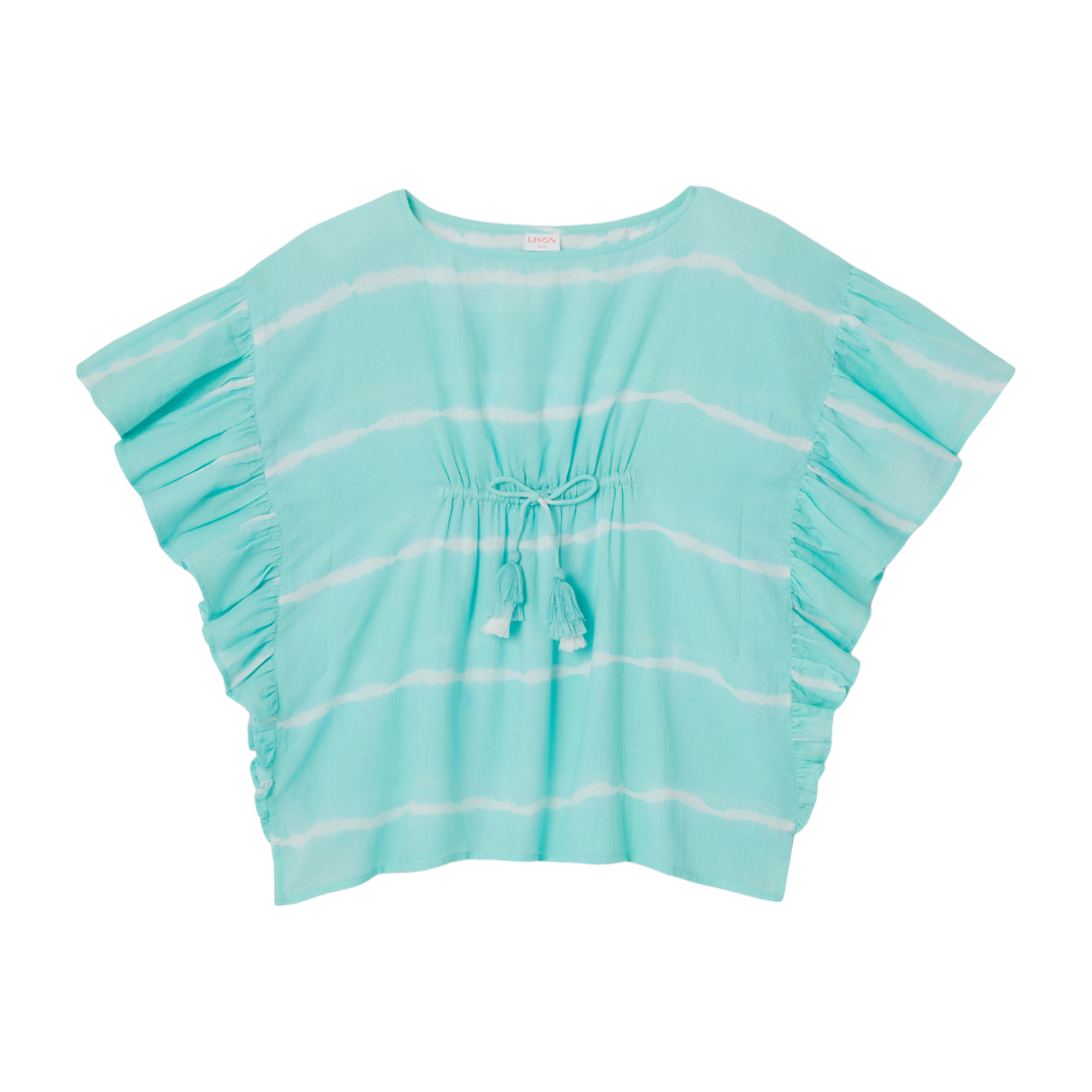 Blue Tie Dye Caftan Swim Cover Up