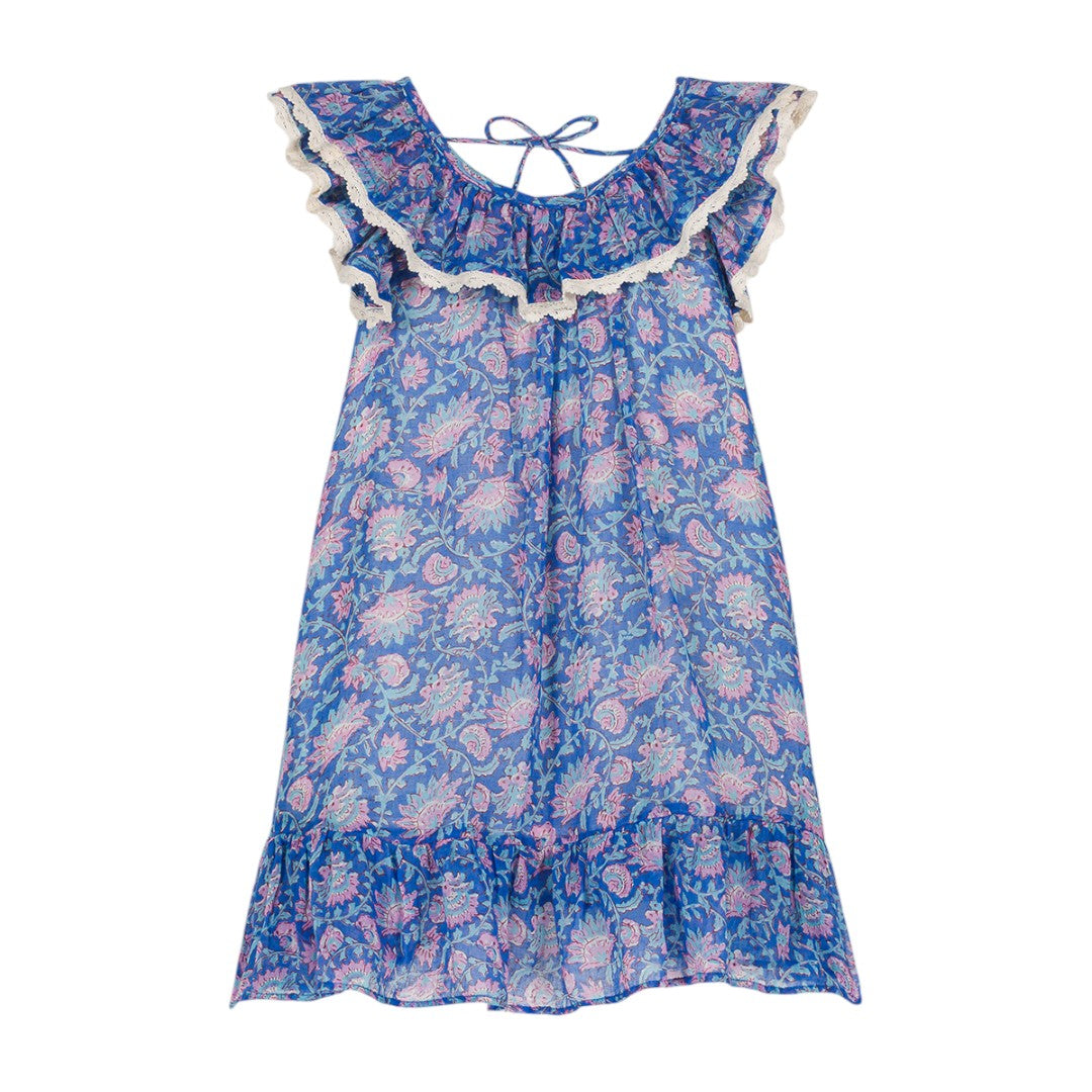 Blue Capri Floral Cotton Dress