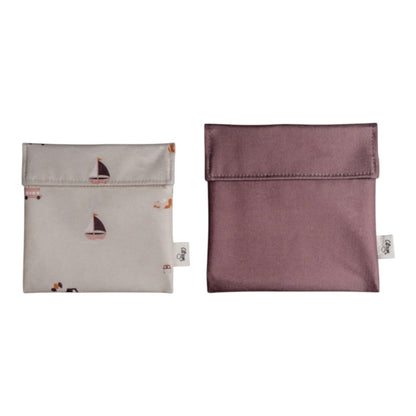 Reusable Sandwich Bag - Set of 2 - Vehicles/Plum