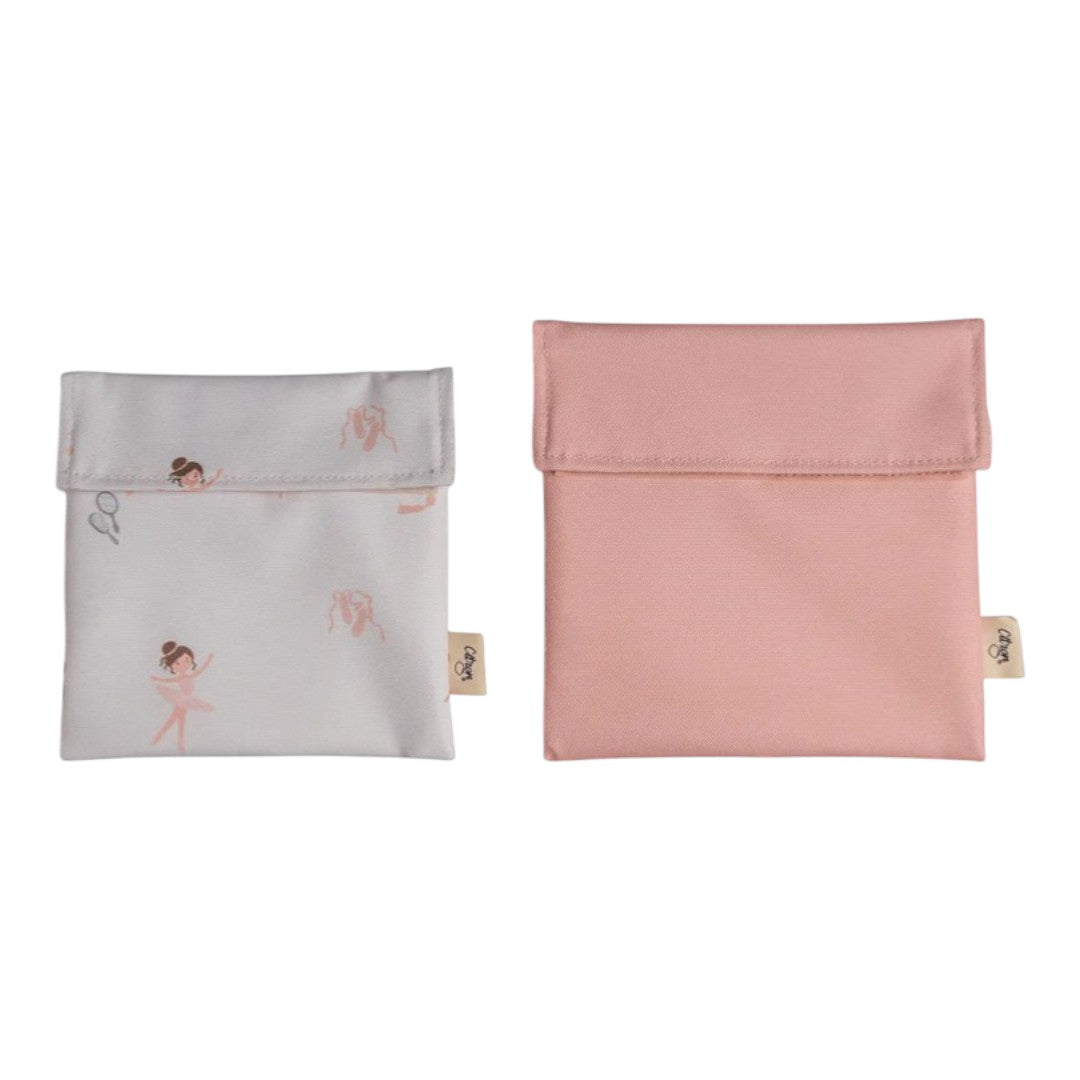 Reusable Sandwich Bag - Set of 2 - Ballerina/Blush Pink