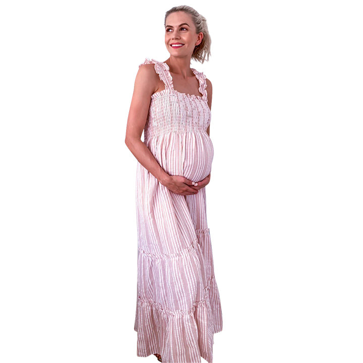 Savannah Shirred Maternity &amp; Nursing Dress