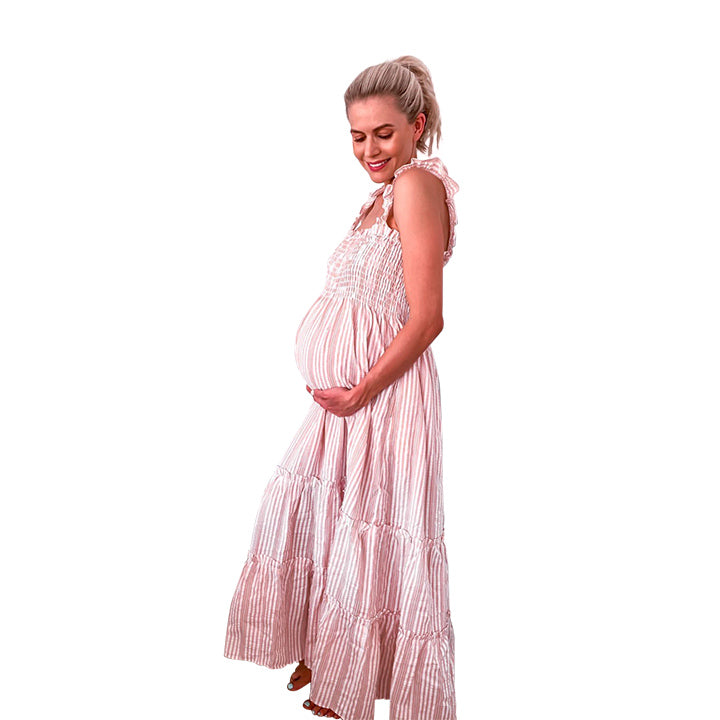 Savannah Shirred Maternity &amp; Nursing Dress