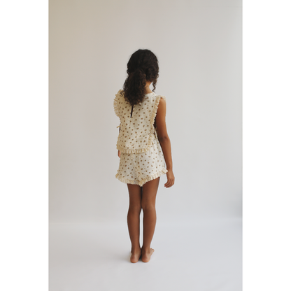 Girls Flower Print Top &amp; Shorts Set