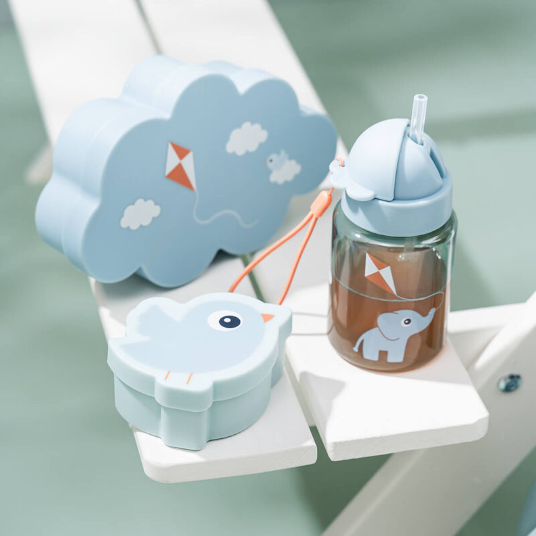 Lunch &amp; Snack Box with Straw Bottle Blue