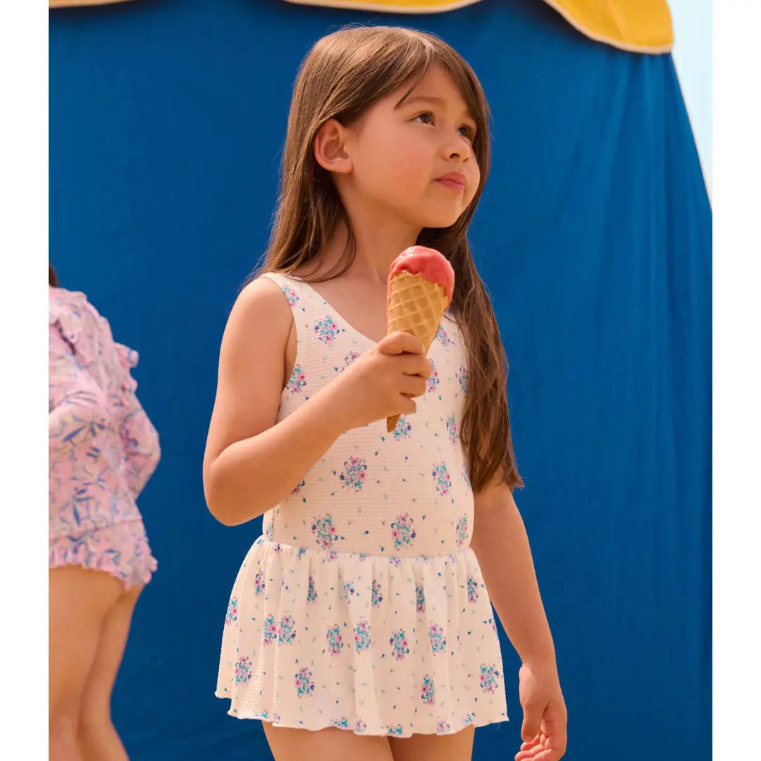 Kalinda Cream Flower Dunes One-Piece Swimsuit for Girls LOUISE MISHA