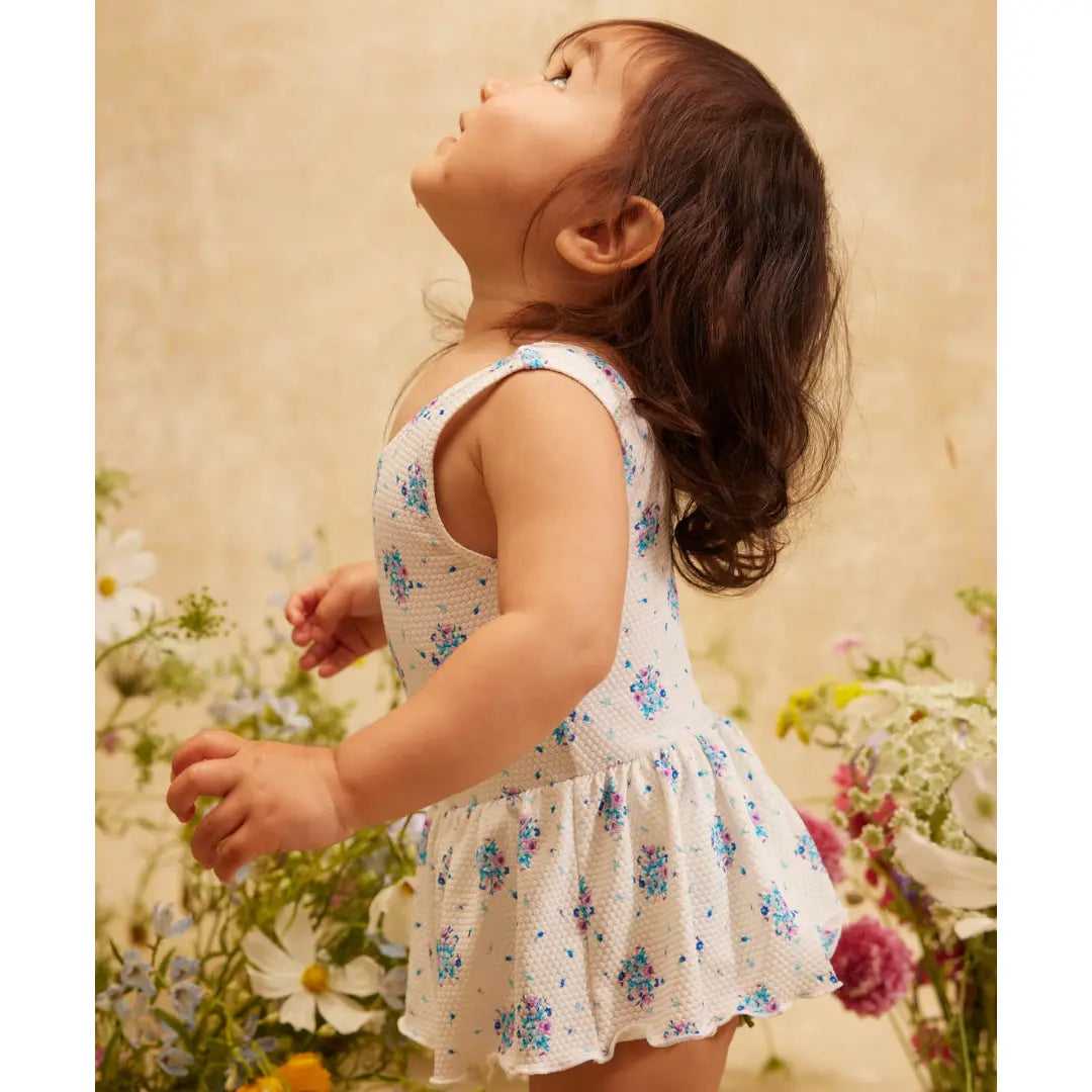 Kalinda Cream Flower Dunes One-Piece Swimsuit for Girls LOUISE MISHA