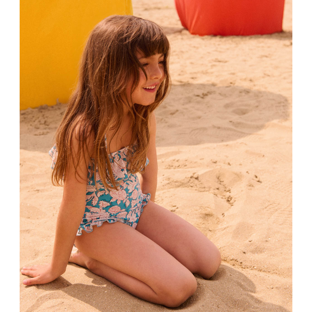 Jovana Blue Mountain Avens One-Piece Swimsuit for Girls