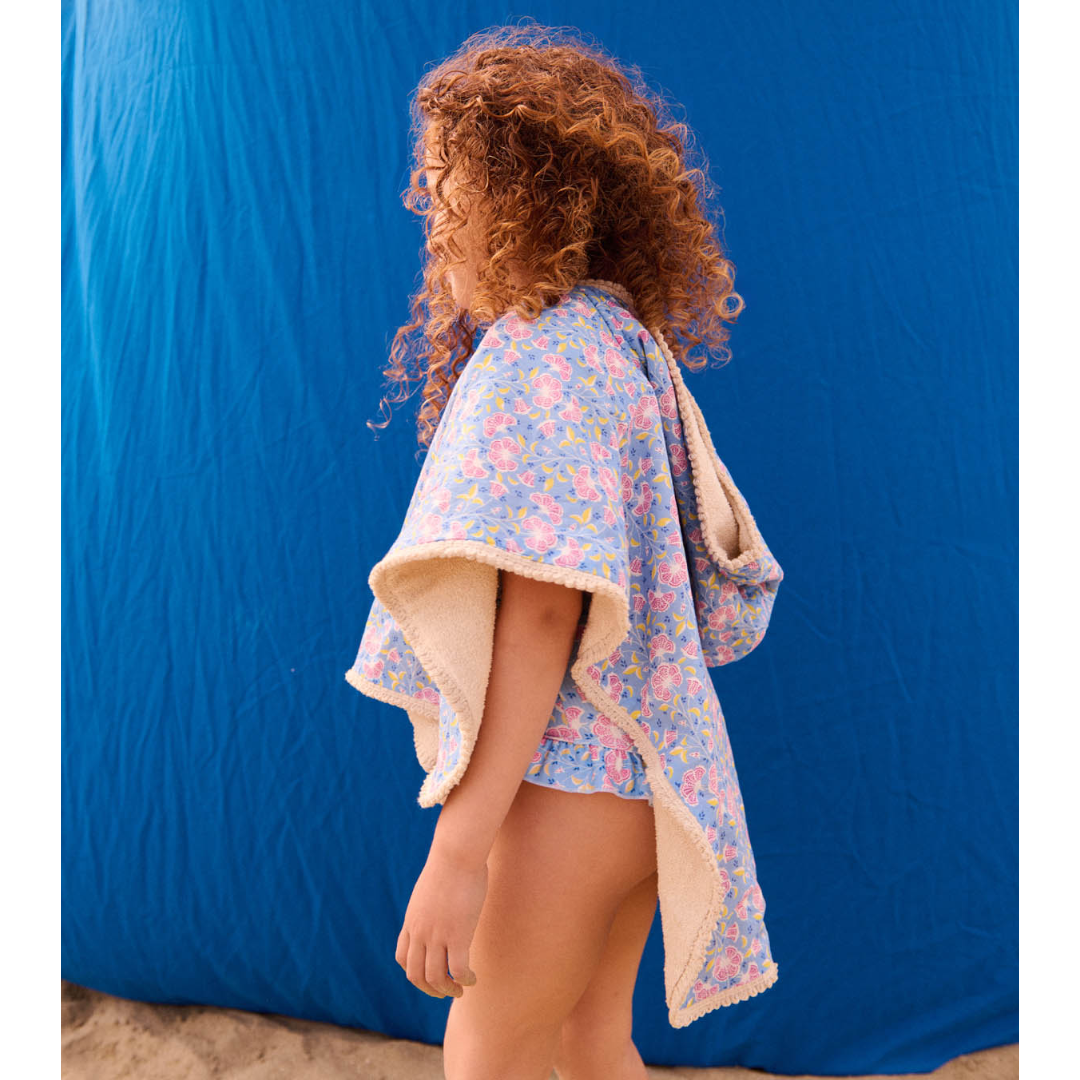 Mael Blue Hibiscus Bay Beach Cape for Girls