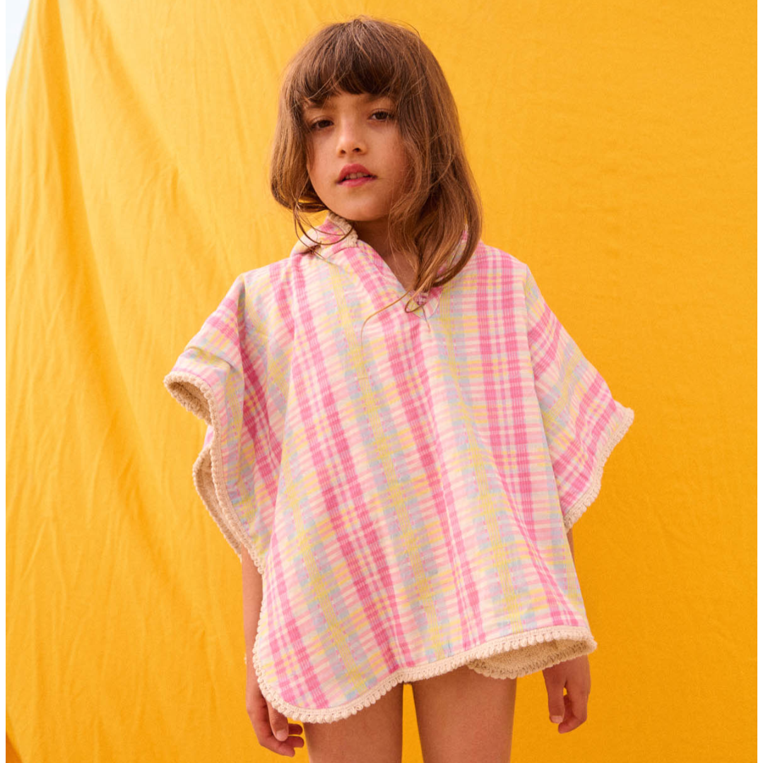 Mael Pink Island Check Beach Cape for Girls