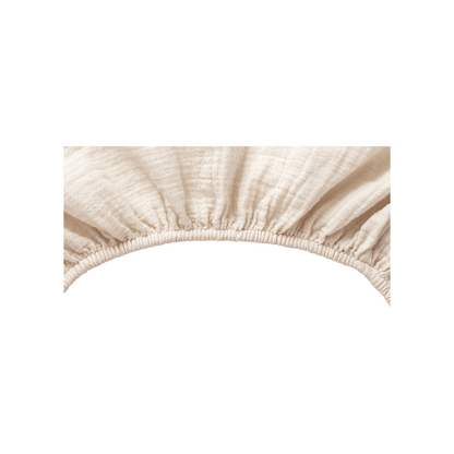 Sand Muslin Fitted Sheet Double