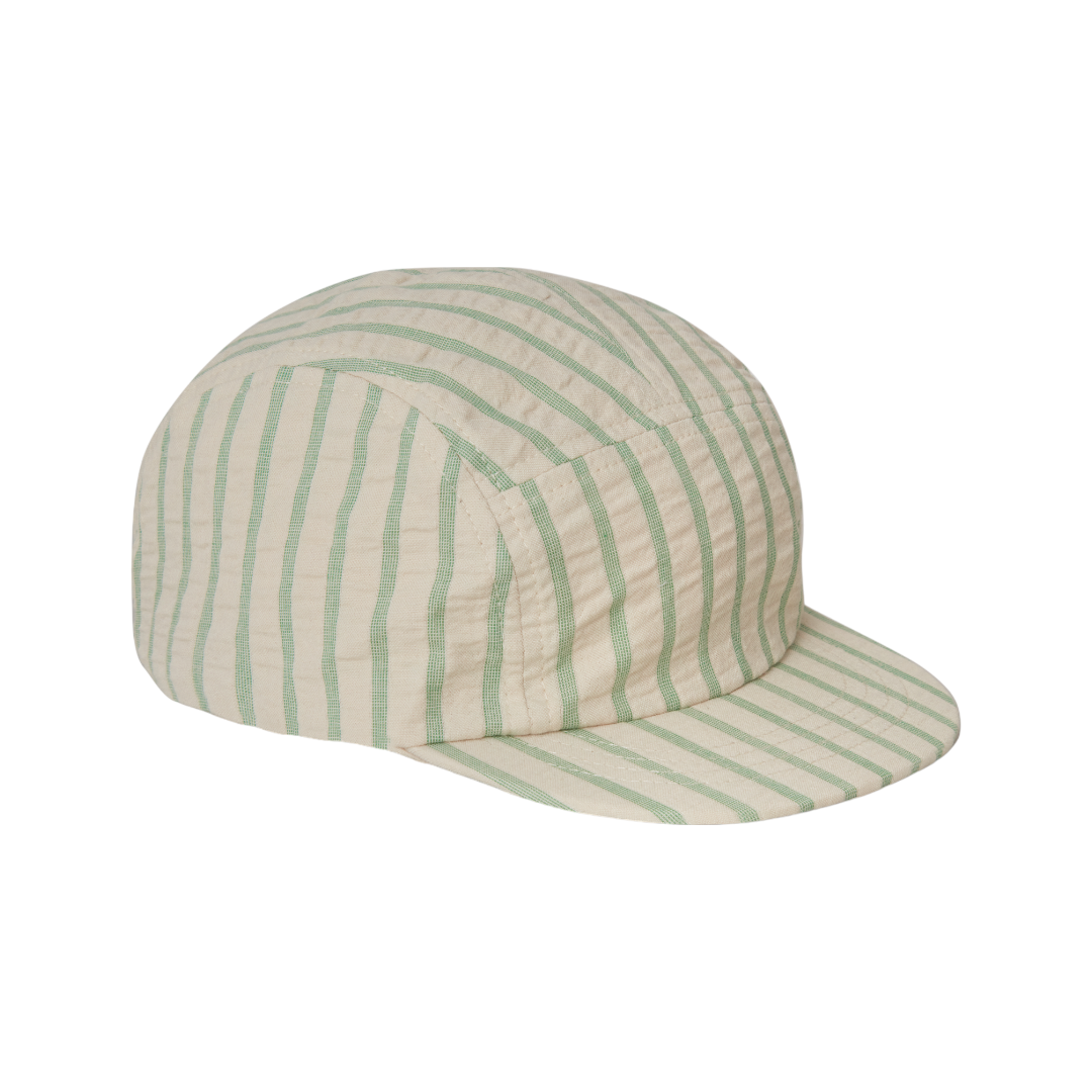 Seersucker Cap - Stripe Emerald