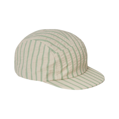 Seersucker Cap - Stripe Emerald