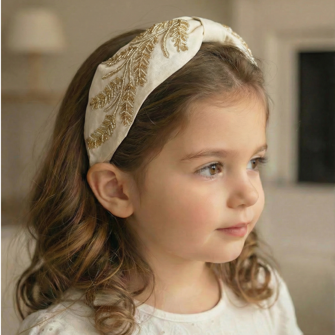Golden Leaf Ivory Headband