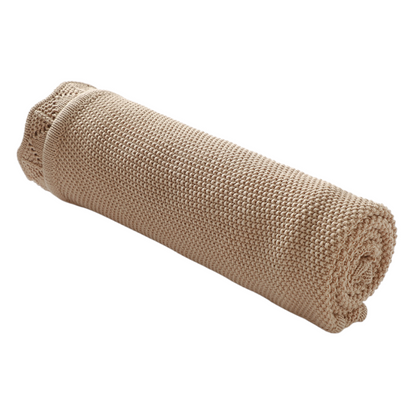 Louna Textured Knit Baby Blanket - Khaki