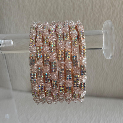 Adults Pink Stone Bangles