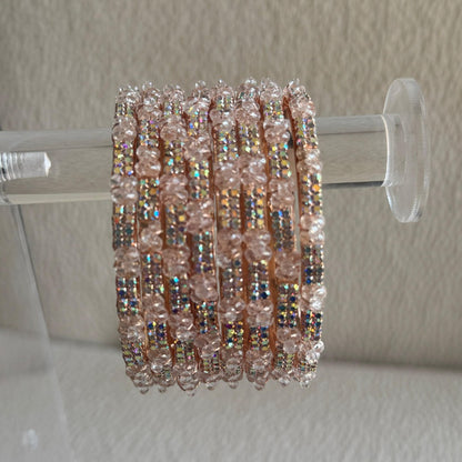 Adults Pink Stone Bangles