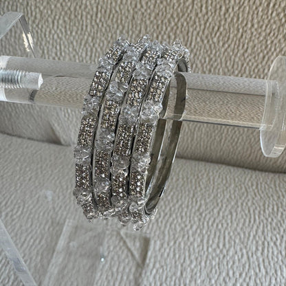 Adults Silver Stone Bangles