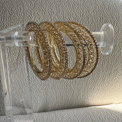 Golden with Diamond line Bangles