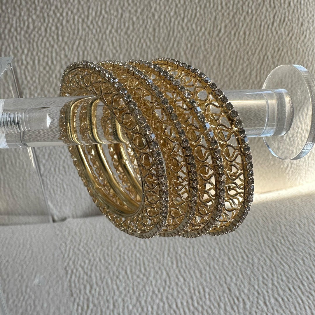 Golden with Diamond line Bangles