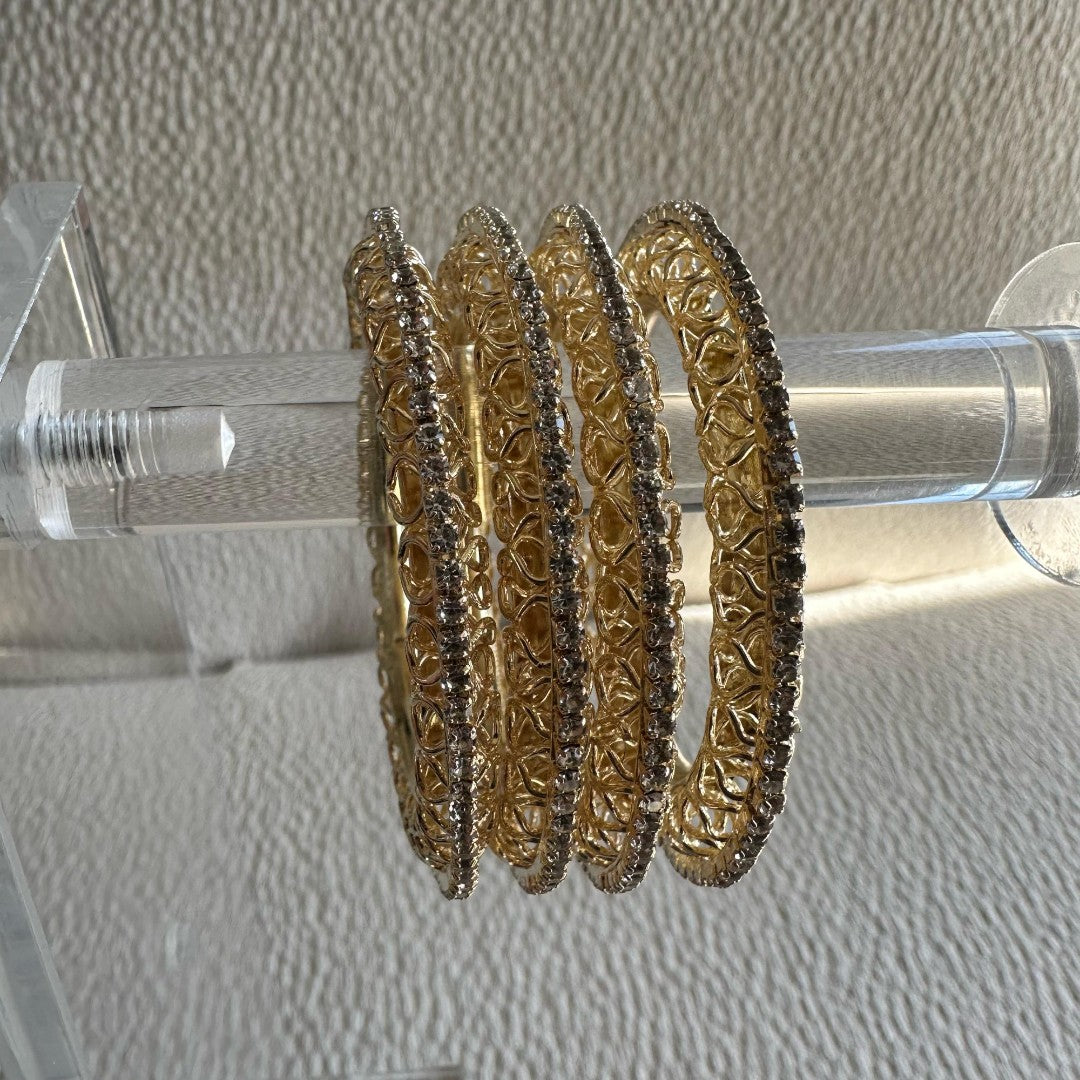 Golden with Diamond line Bangles