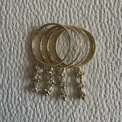 Golden Stone Bangles with Hanging