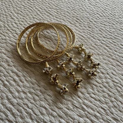 Golden Stone Bangles with Hanging