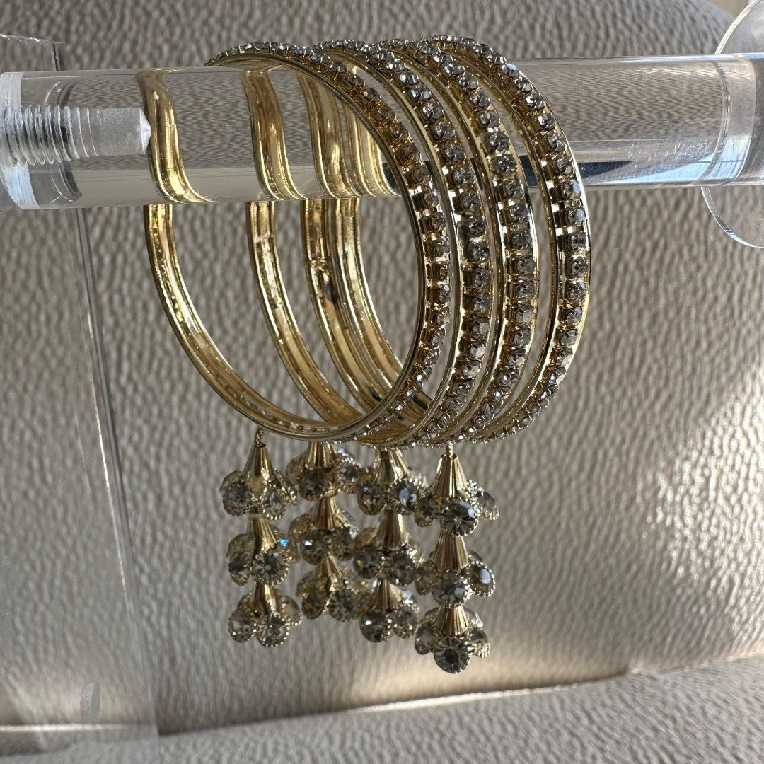 Golden Diamond Bangles with Hanging