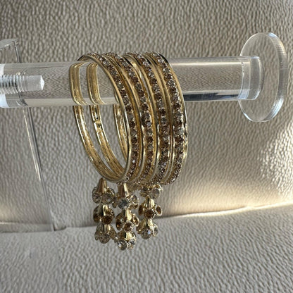 Golden Stone Bangles with Hanging