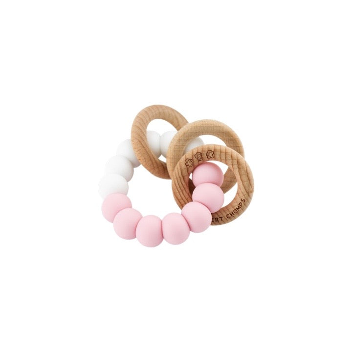 Trio Rattle Teether - Pink