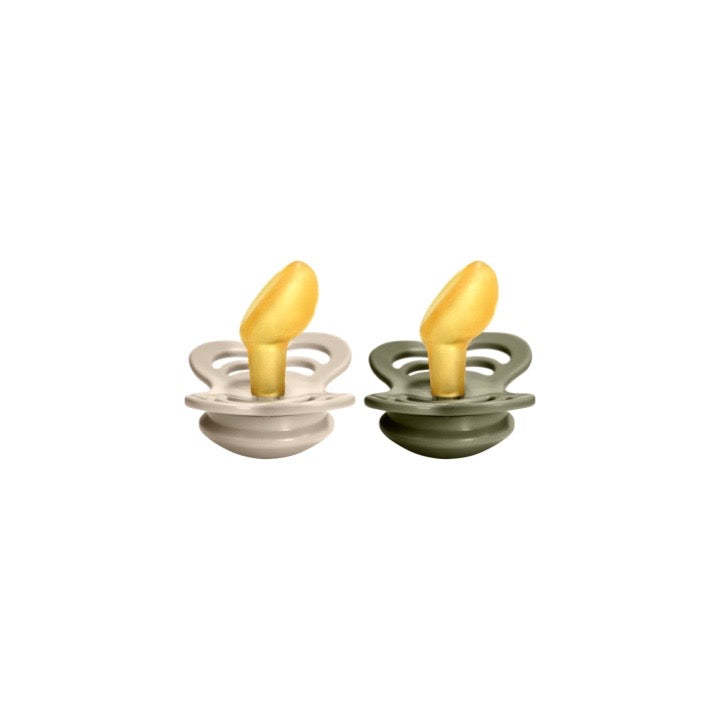 Pacifier Couture (Latex) (2pcs) - Vanilla / Olive 6-18M