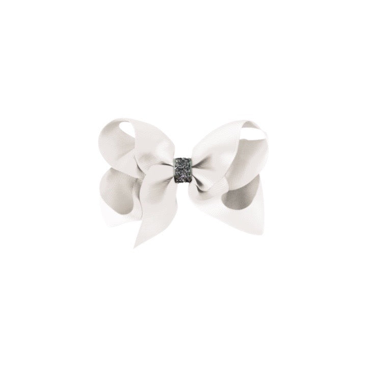 White Glitter Large Boutique Bow