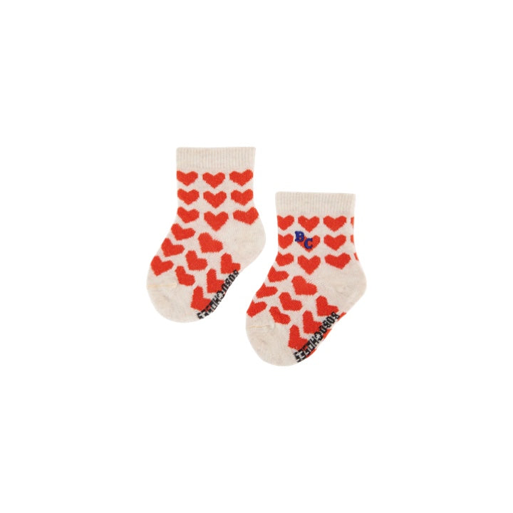 Hearts all over baby socks