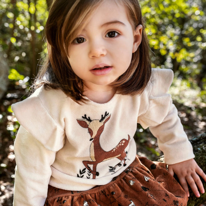 Cotton Velvet Sweatshirt - Deer