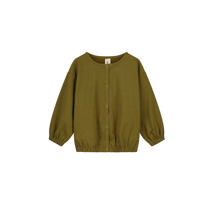 Puffy Cardigan &amp; Trousers - Olive Green