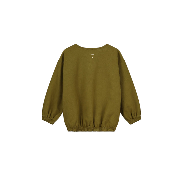 Puffy Cardigan &amp; Trousers - Olive Green