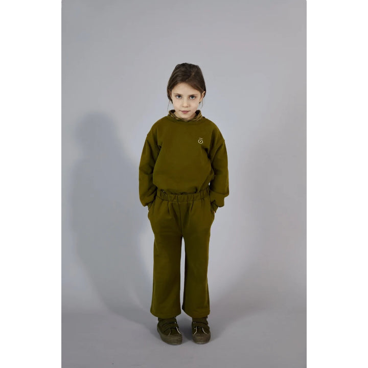 Puffy Cardigan & Trousers - Olive Green
