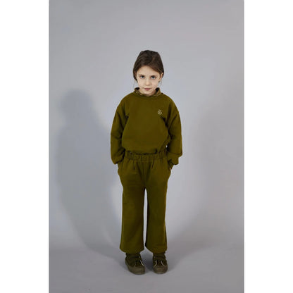 Puffy Cardigan &amp; Trousers - Olive Green