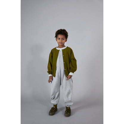 Puffy Cardigan &amp; Trousers - Olive Green