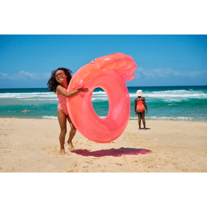 Luxe Pool Ring Shell Neon Coral